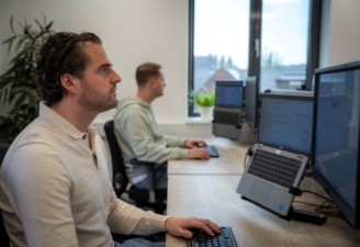 Hein en Sjoerd aan het werk