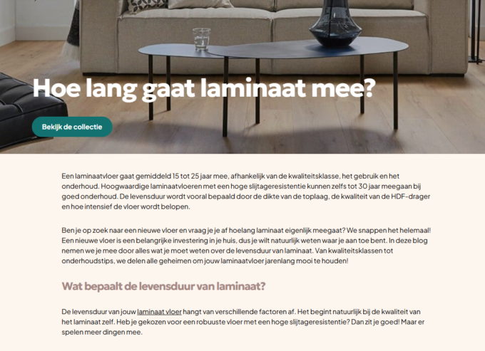 blog op de website van ambiant